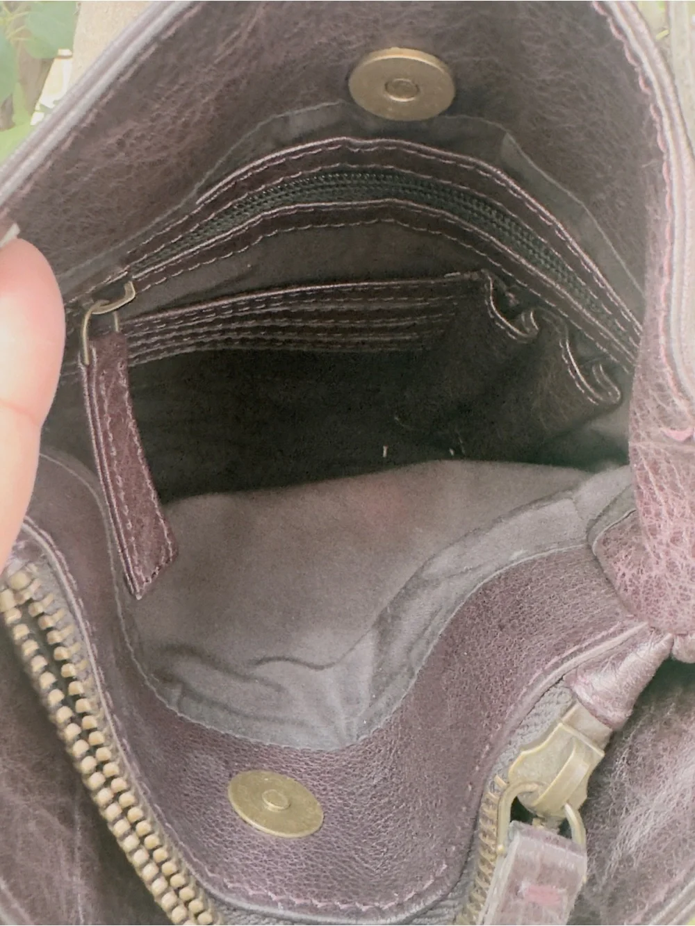 latico Dark purple Leather Crossbody with Front Pocket and Drawstring